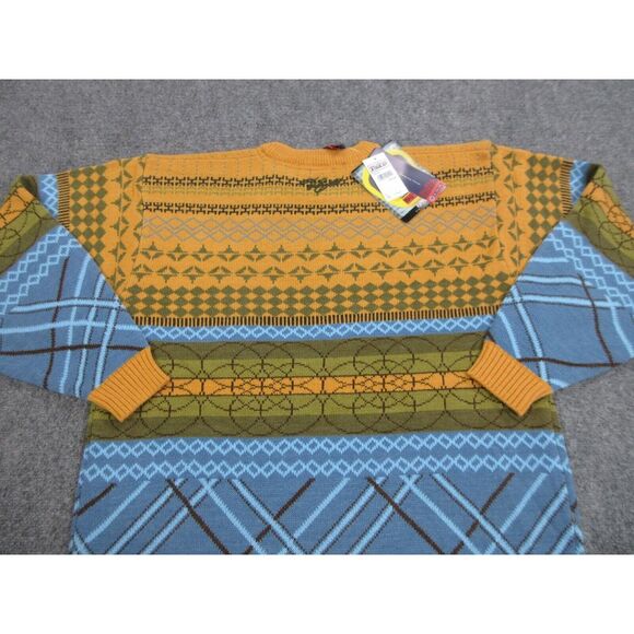 VINTAGE Willie Esco Sweater Mens Large Yellow Geometric Hip Hop 90s Y2K‎ - Picture 11 of 12